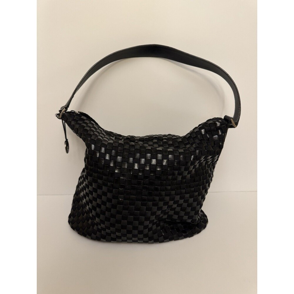 Y2K -The Sak Woven Checkered BLK/BLK Shoulder Bag Purse- Med Size